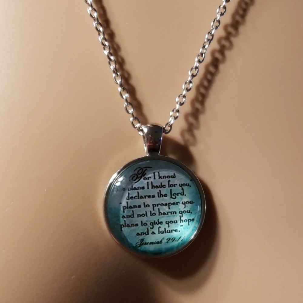 Bible scripture necklace Jeremiah 29:11 I know the plans I have for you
